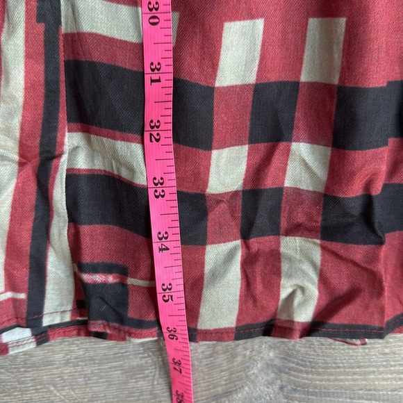 Peruvian Connection Red and Black Geometric Patterned Maxi Skirt 4 - Picture 9 of 10